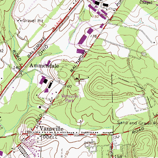 Topographic Map of Briarley Military Academy (historical), MD