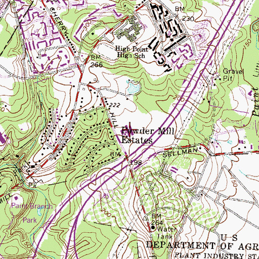 Topographic Map of Frances Fuchs Early Childhood Center, MD