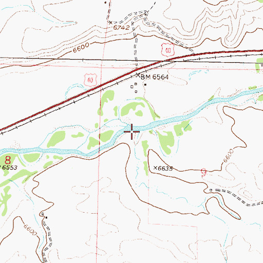 Topographic Map of Cow Creek, CO