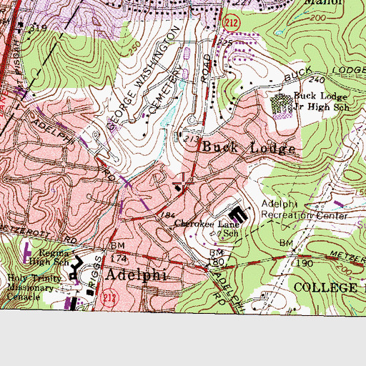 Topographic Map of Hillandale Church, MD