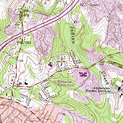 Topographic Map of Holly Tree Estates, MD