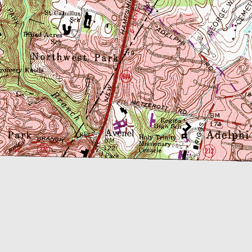 Topographic Map of Holy Trinity Mission Seminary, MD