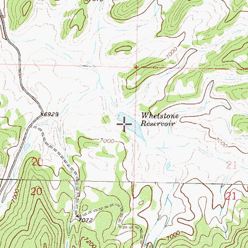 Topographic Map of Whetstone Reservoir, CO