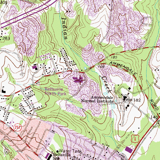 Topographic Map of Martin Luther King Junior Middle School, MD