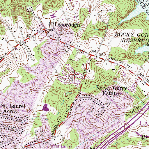Topographic Map of McCahill Estates, MD