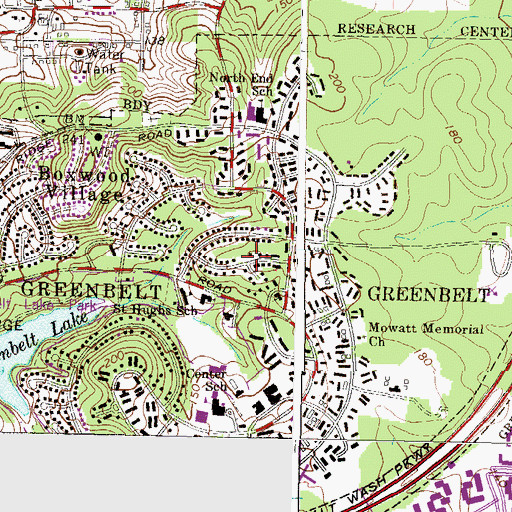 Topographic Map of Mowatt Memorial Church (historical), MD