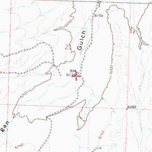 Topographic Map of Collom Gulch, CO