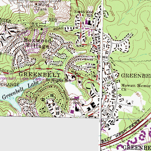 Topographic Map of Saint Hugh Catholic Church, MD