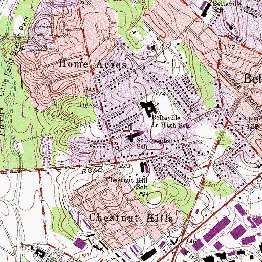 Topographic Map of Saint Josephs Catholic Church, MD