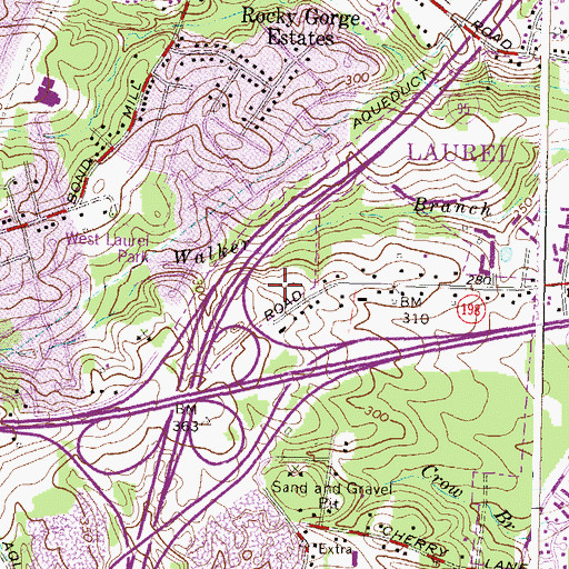 Topographic Map of Scotchtown Hills, MD
