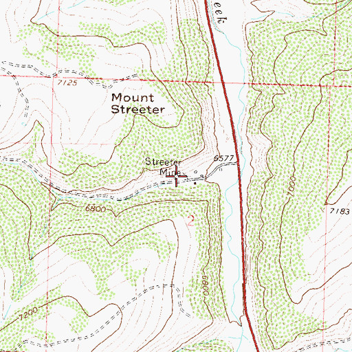Topographic Map of Streeter Mine, CO