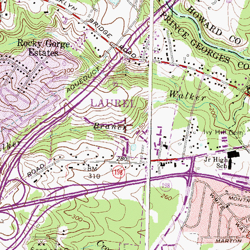 Topographic Map of Stonewood, MD