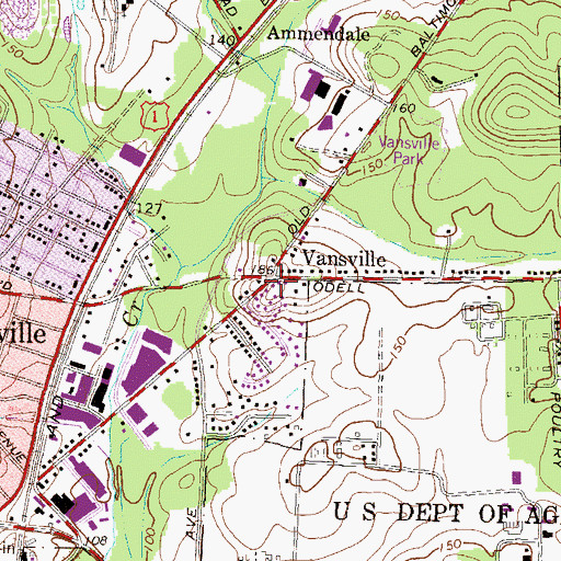 Topographic Map of Van Horn Tavern (historical), MD