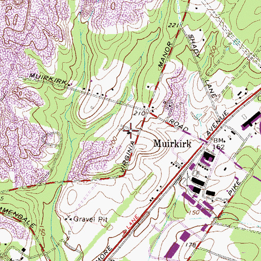 Topographic Map of Virginia Manor, MD