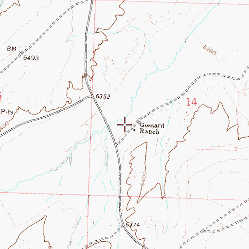 Topographic Map of Gossard Ranch, CO