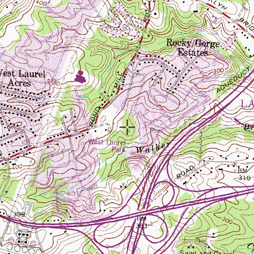 Topographic Map of West Laurel Park, MD