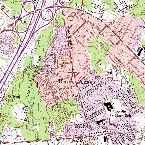 Topographic Map of Abiding Presence Lutheran Church, MD
