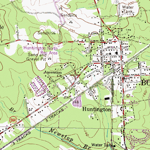 Topographic Map of Ascension Cemetery, MD