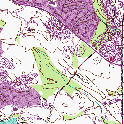 Topographic Map of Bowie City Hall, MD