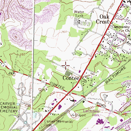 Topographic Map of Bray Green Industrial Park, MD