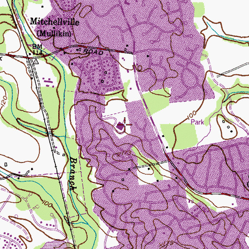 Topographic Map of C Elizabeth Rieg Regional Center, MD