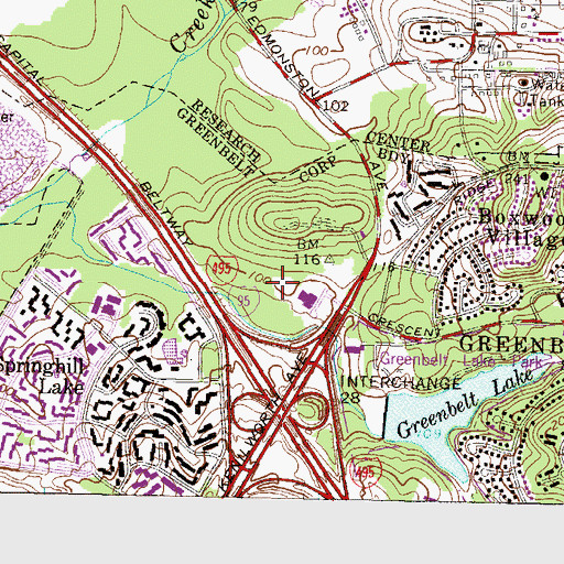 Topographic Map of Capitol Office Park, MD
