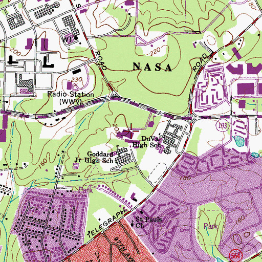 Topographic Map of Catherine T Reed Elementary School, MD