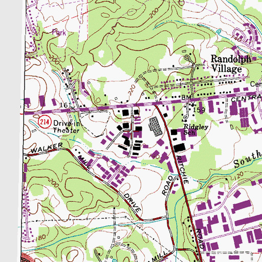 Topographic Map of Central Industrial Park, MD