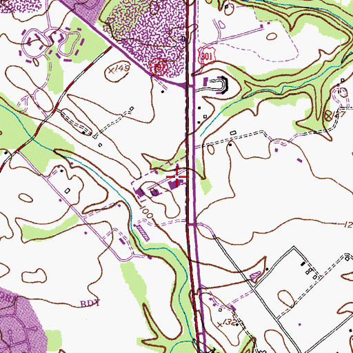 Topographic Map of Collington Plaza Shopping Center, MD