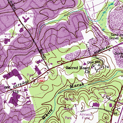 Topographic Map of Cornerstone Assembly of God Church, MD