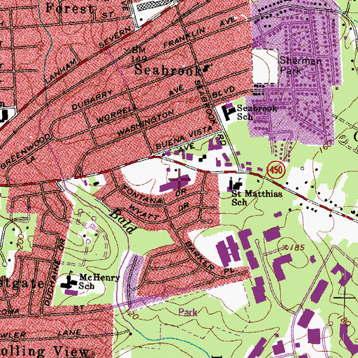 Topographic Map of Enterprise Shopping Center, MD