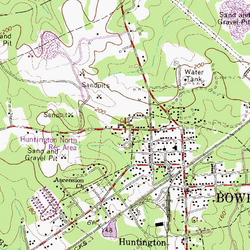 Topographic Map of First Lutheran Church of Bowie, MD