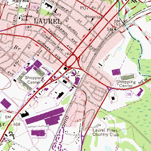 Topographic Map of Gorman Shopping Center, MD