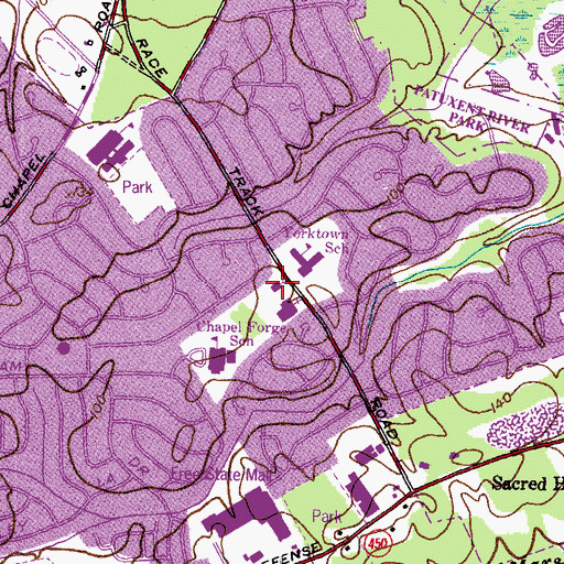Topographic Map of Grace Baptist Church, MD