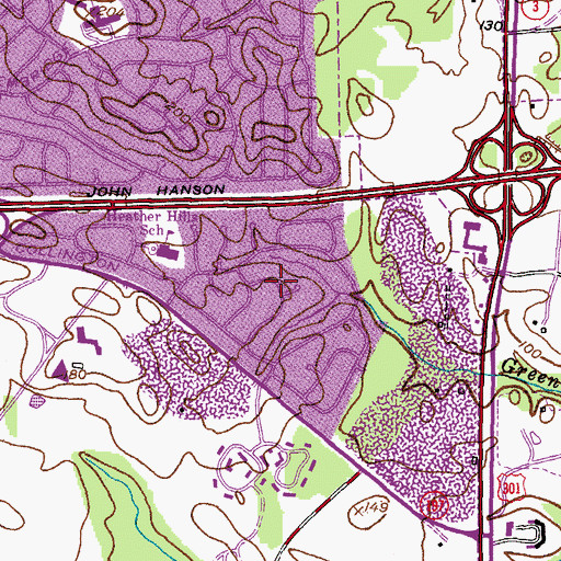 Topographic Map of Heather Hills, MD