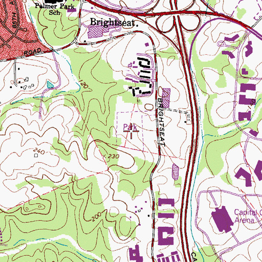Topographic Map of Hill Road Recreation Center, MD