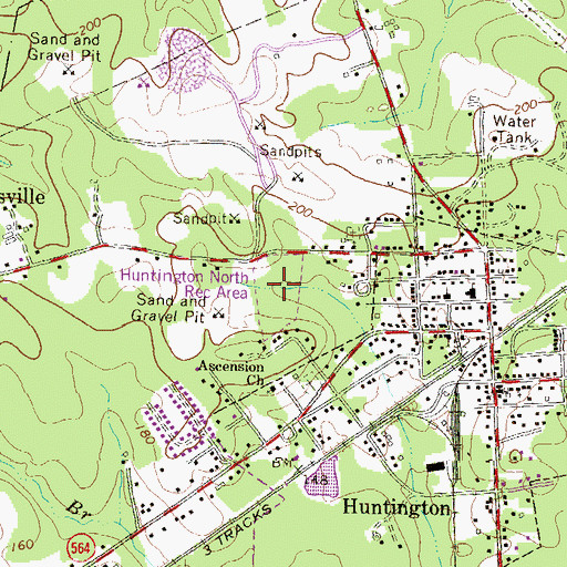 Topographic Map of Huntington North Recreation Area, MD