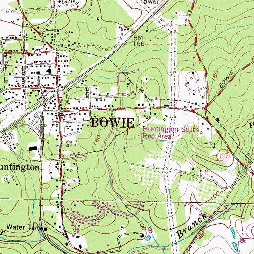 Topographic Map of Huntington South Recreation Area, MD