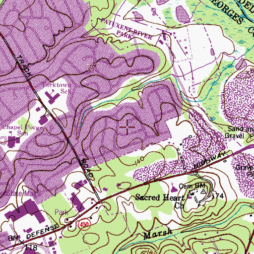 Topographic Map of Idlewild, MD