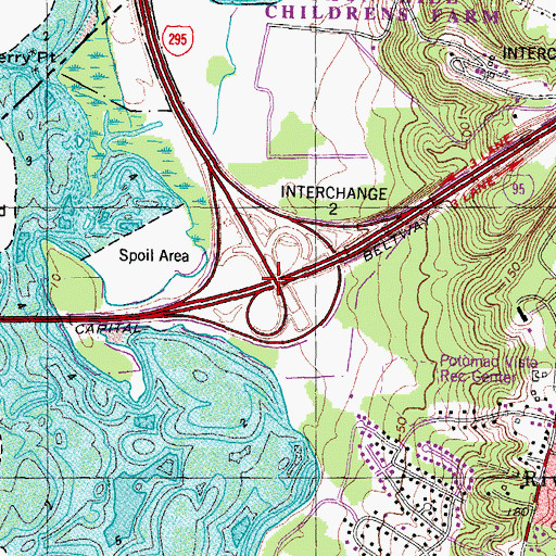 Topographic Map of Interchange 2, MD