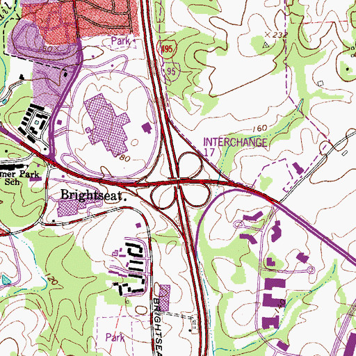 Topographic Map of Interchange 17, MD