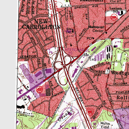 Topographic Map of Interchange 20, MD
