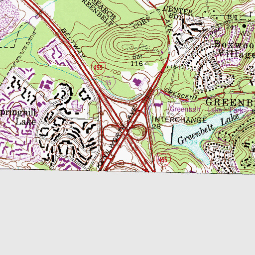 Topographic Map of Interchange 23, MD