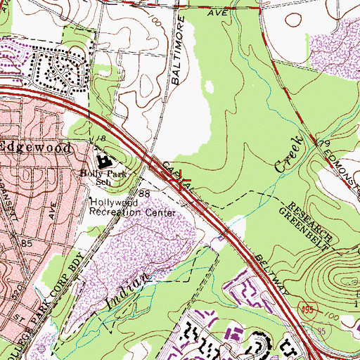 Topographic Map of Interchange 24, MD