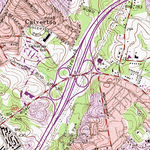 Topographic Map of Interchange 29, MD