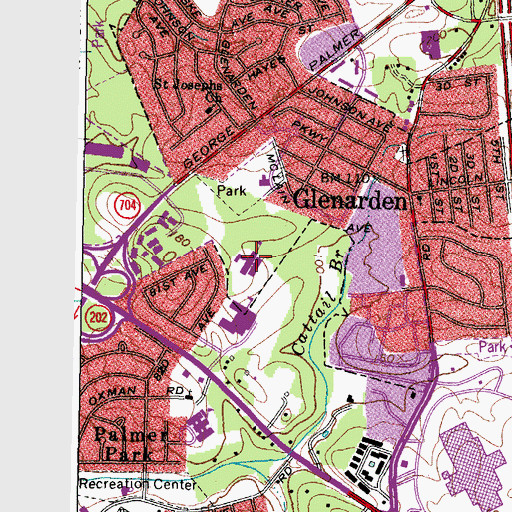 Topographic Map of Kenmoor Early Childhood Center, MD