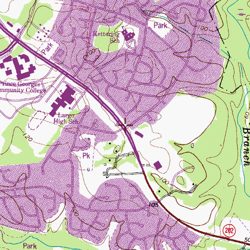 Topographic Map of Kettering, MD
