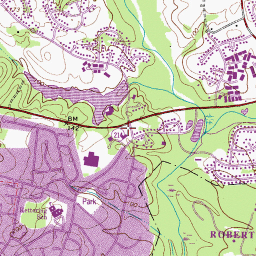Topographic Map of Ketterling Baptist Church, MD