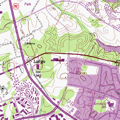 Topographic Map of Ketterling Shopping Center, MD
