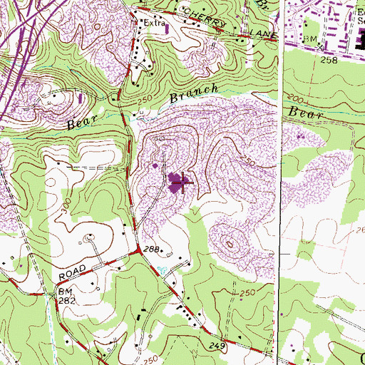 Topographic Map of Laurel Regional Hospital, MD